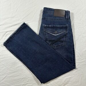 Men's TK Axel Slim Boot Cut Stretch Jeans Dark Blue‎ W32 x L30